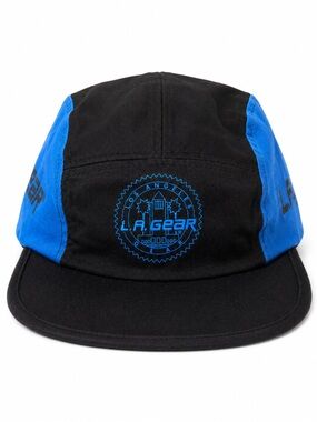 Vintage L.A. Gear 5-Panel Camp Hat One Size Blue Black 80s 90s Classic